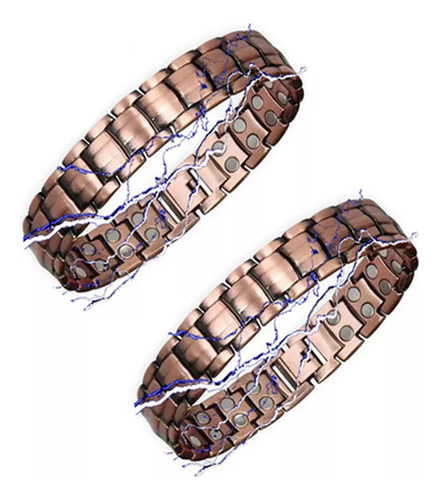 2 Pulseras Curativas De Cobre Puro Para La Artritis Para Hom