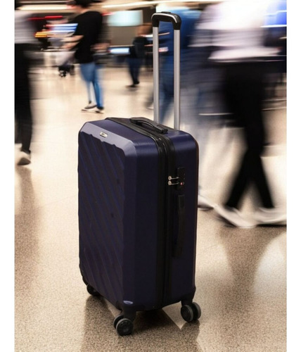 Maleta Azul 68 Cm Con 4 Ruedas Y Seguridad Tsa