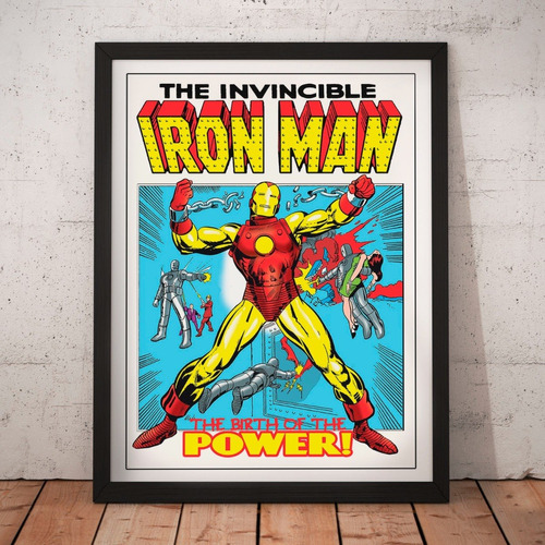 Cuadro Comics - Iron Man Power - Vintage - Marvel