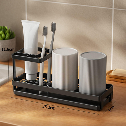 Soporte Elegante Para Cepillos De Dientes En Baño