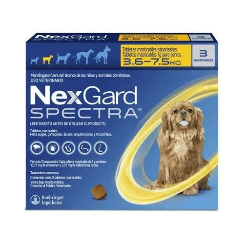 Antipulgas Y Antigarrapatas Nexgard Spectra De 3.6 A 7.5 Kg