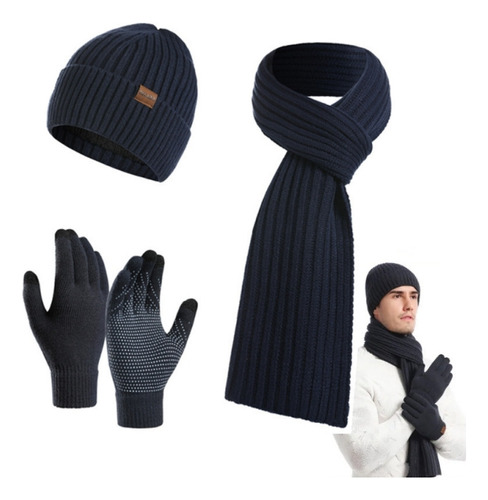 Conjunto Unisex De Tres Piezas De Gorro, Bufanda Y Guantes D