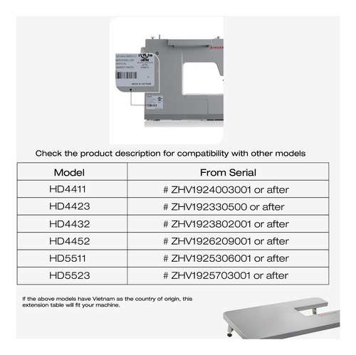 Mesa Extensible Para Máquinas De Coser Resistentes Singer Gr