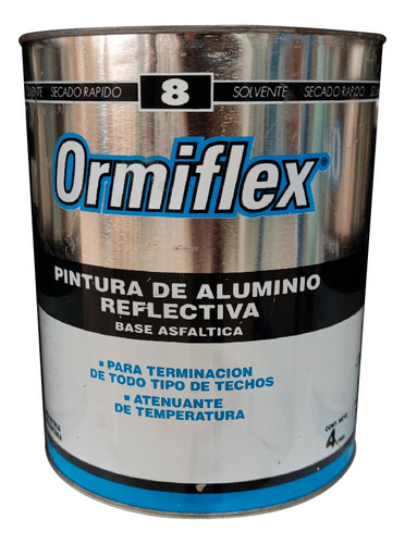 Pintura Asfáltica Aluminizada Ormiflex 8 - 4 Lt