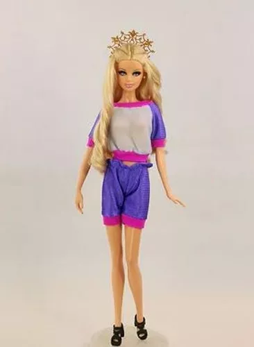 Roupa para boneca Barbie conjunto short e blusa