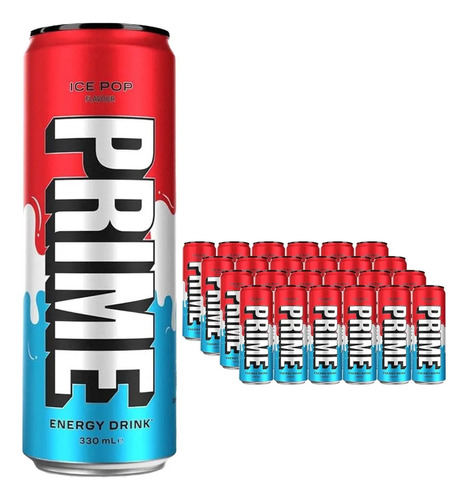 Lata Prime Bebida Energética Ice Pop 355 Ml Importada 8 Pack