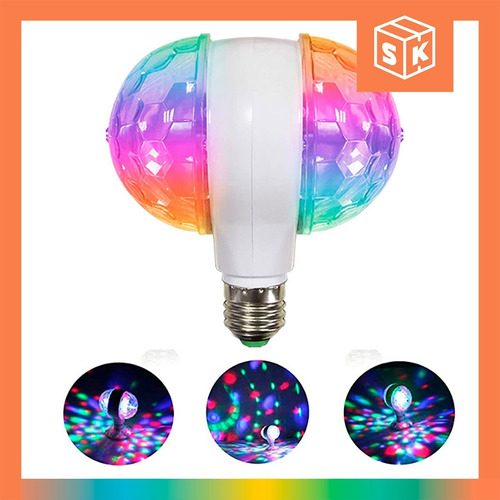 Lampara Giratoria Led Doble De Colores Rgb Rotating Lamp