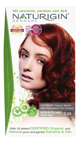 Naturigin Tinte Para El Cabello Rubio Medio Rojo Profundo 7.