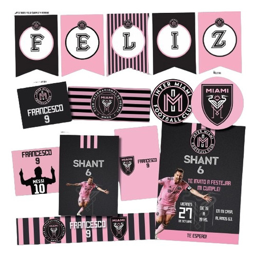 Kit Imprimible Personalizado Inter Miami Messi Candy Deco