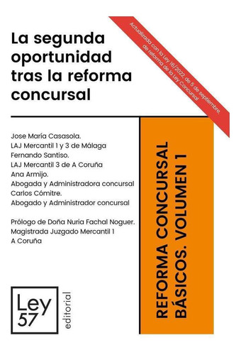 Libro: La Segunda Oportunidad Tras La Reforma Concursal. Aa.