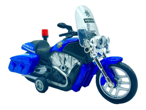 Mini Motocicleta Policía Escala 1:16 Juguete Sonido Luz Toy 