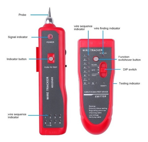 Probador Cable Red Lan Ethernet Rj11 Rj45 Buscador Línea Cat