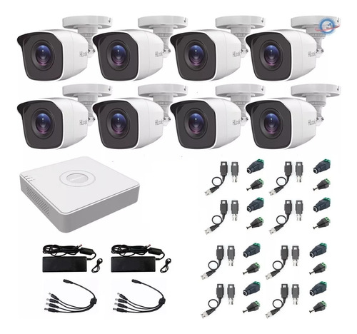 Kit Video Vigilancia 8 Cámaras Hilook Baluns Hd 2mpx 3tb