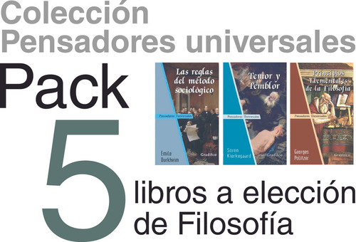 Pack 5 Libros Filosofía Pensadores Universales Gradifco