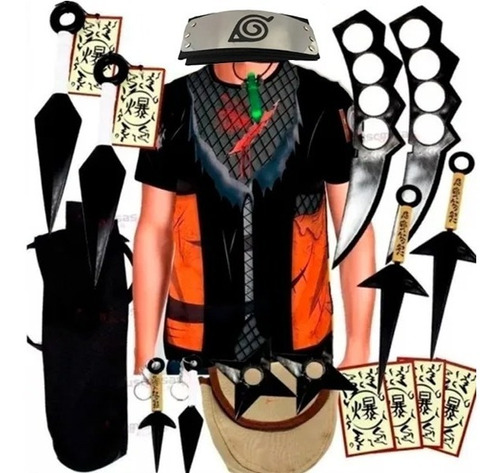 Kit Ninja Naruto Kunai Naruto Camisa Naruto Kakashi K73