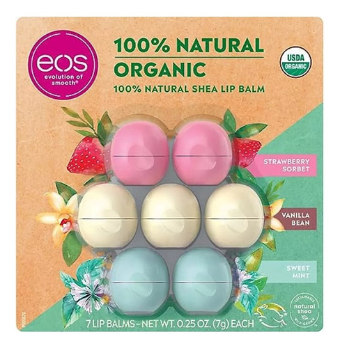 Eos Pack 7 Bálsamos Labiales Orgánicos Manteca De Karité