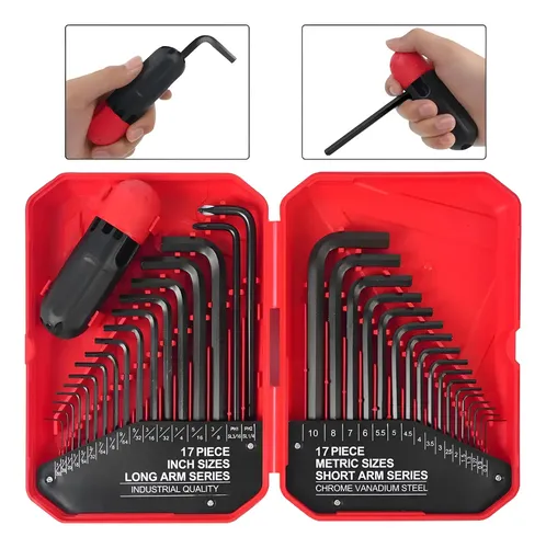 Kit Chaves Allen 35 Pecas Multifuncional Metrica E Polegada