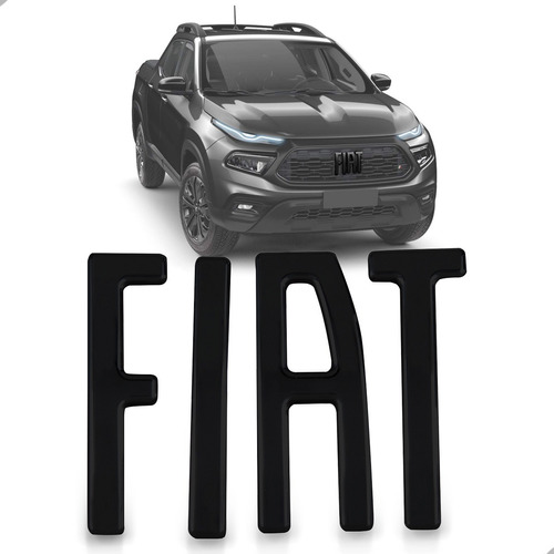 Logo Grade Compatível Com Fiat Toro 2022 2023 Black Piano