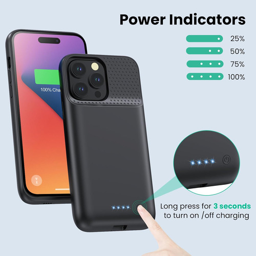 Capa De Carregamento Para iPhone 14 Pro Max/plus, 13 Pro Max