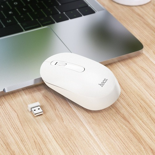 Mouse Hoco Gm14 Platinum Inalambrico 2.4ghz Blanco