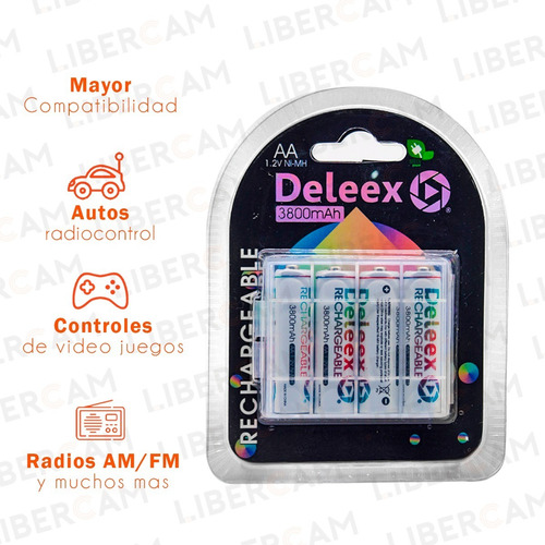 Imagen 6 de 10 de Pila Bateria Recargable Aa Blister Pack X 4 3800mah Pilas