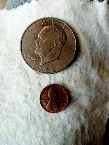 Monedas 1 Dólar 1972 Y 1 Centavo 1953