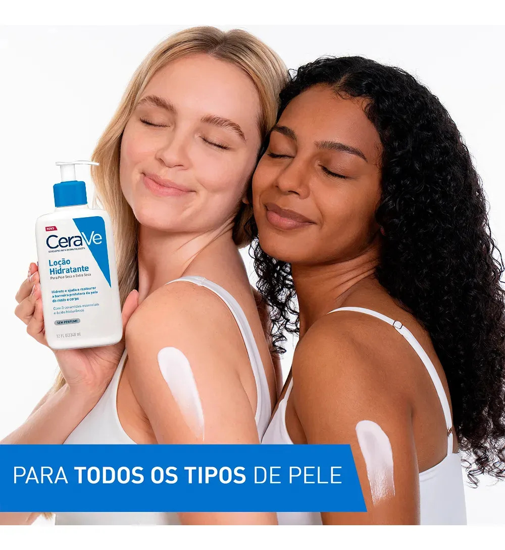 Loção Hidratante Corporal Sem Perfume, com Ceramidas Essenciais e Ácido Hialurônico, Textura Fluida CeraVe 473ml