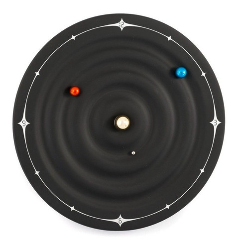Reloj Magnético, Decorativo De Pared O De Escritorio Galaxia Color de la estructura Gris oscuro Color del fondo Negro