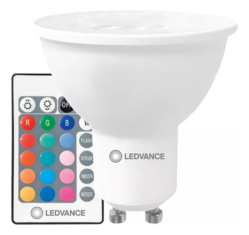 Pack 3 Foco Led Ledvance Rgb + 3 Dicro Gu10 Control Remoto