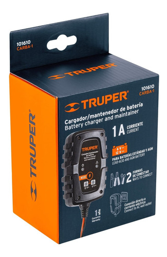 Cargador Mantenedor Tester 1a De Batería De 6 Y 12 V Truper