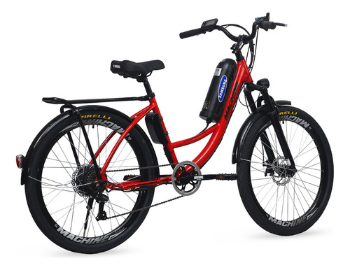 Bicicleta Elétrica Machine New Urban+ 350w Vermelha
