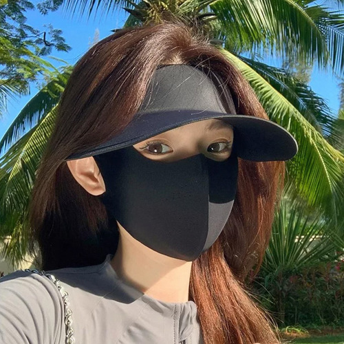 Máscara Facial Completa De Seda Helada, Algodón Transpirable