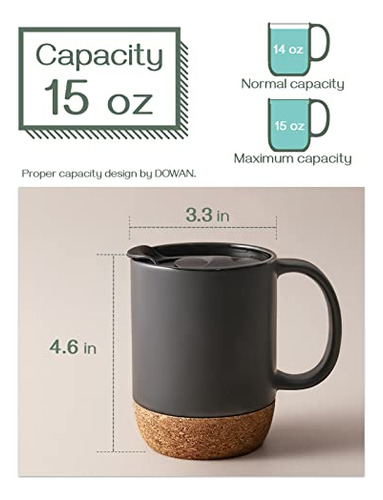 Tazas De Café Dowan, Juego De 2 Tazas De 15 Oz, Taza De Café