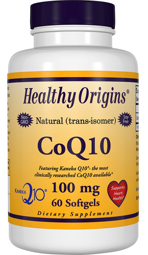 Healthy Origins Coq10 Gels, 100 Mg, Cpsulas De Gel Suave, 60