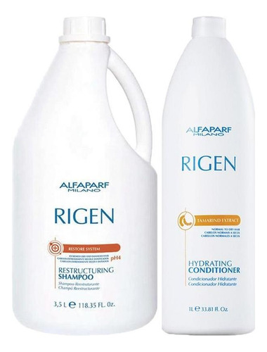  Kit Alfaparf Rigen - Shampoo 3500ml + Condicionador 1000ml