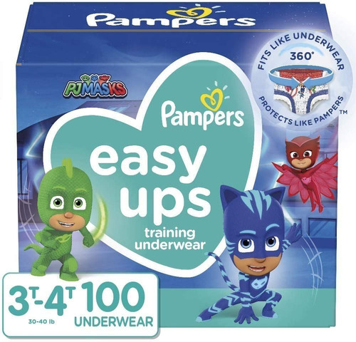 Pampers Easy Ups Pañales Entrenamiento Pjmasks 3t-4t 100 Uni