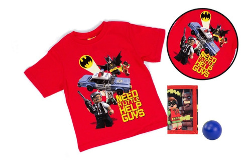 Playera Para Niño Lego Estampado Batman Y Robin Al Rescate