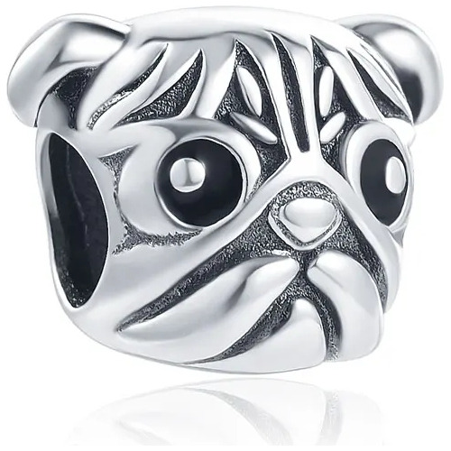 Charm Pug Perro Plata 925