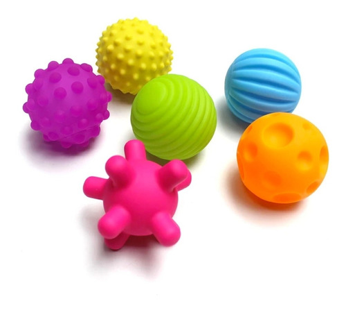 Set Pelotas Sensoriales Bebe Juguetes Didácticos Texturas X6