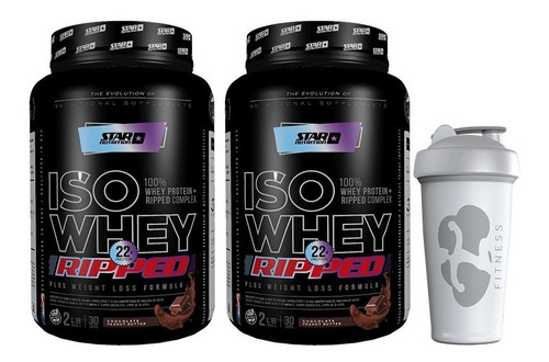 Proteinas Iso Whey Ripped 1 Kg X 2 Star Nutrition + Vaso