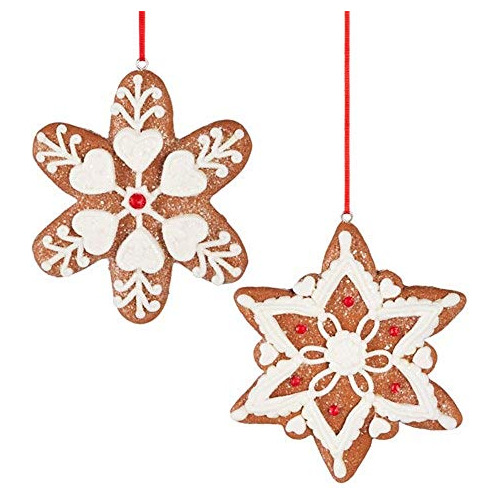 Adornos De Árbol De Navidad Gingerbread Snowflake De 4...