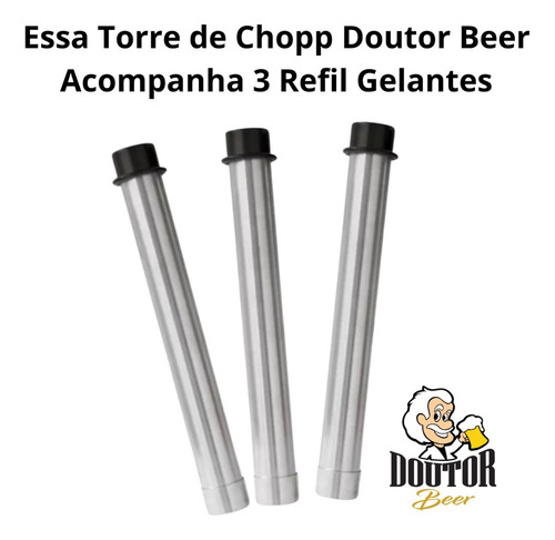 Torre De Chopp Doutorbeer 2l 3 Refil Taphandle Prata