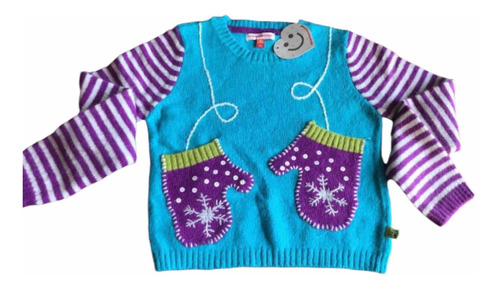 Sweater Importado. Talle 6 Años Color Turquesa