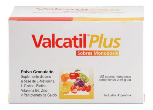 Valcatil Plus 32 Sobres Anticaída Aminoácidos Fortalecedor