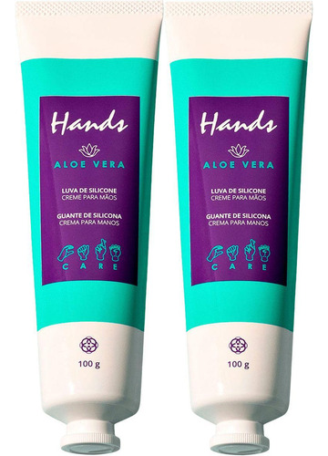  Kit Com 2 Luva De Silicone Hands Com Aloe Vera 100g - Hinode