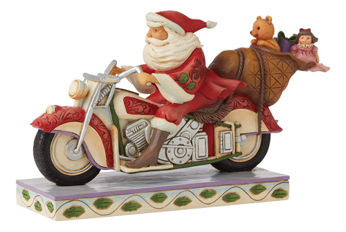 Enesco Jim Shore Heartwood Creek Santa - Figura De Motocicle