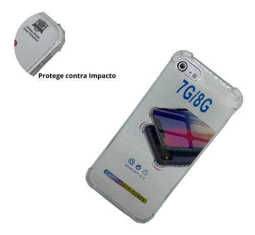 Imagem 3 de 4 de Capa Capinha Silicone Compatível iPhone 7/8 Antiimpacto