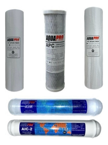 Aquapro Kit 3 Primeras Etapas + Remineralizador + Carbon Act