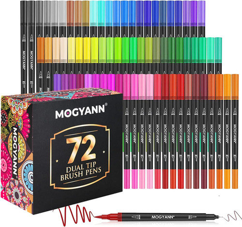 Marcadores Para Colorear Adultos De Punta Doble De 72 Mogyan