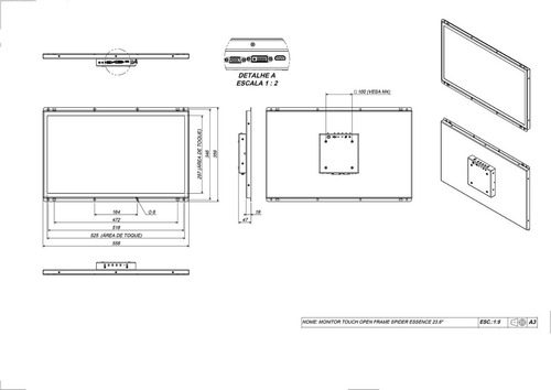 Monitor Touch Screen 23.6'' Open Frame Essence Full Hd Wide